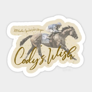 Cody's Wish 2023 Breeders' Cup Dirt Mile Champion Sticker